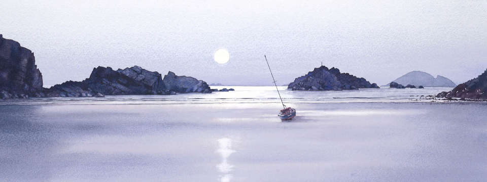 Pale moon rising Solva